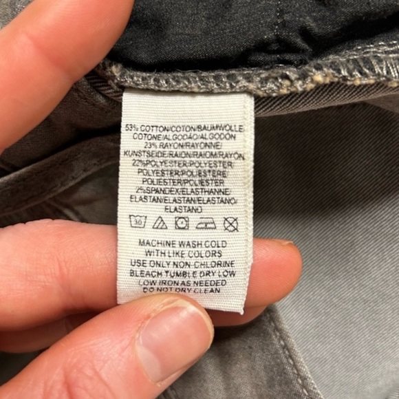 FREE PEOPLE Millenium Zipped Moto Skinny Jeans Grey Size 25 - Picture 15 of 15